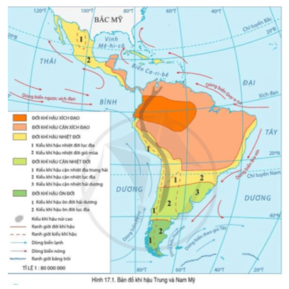 Đọc thông tin và quan sát hình 17.1, trình bày sự phân hóa của tự nhiên Trung và Nam Mỹ (ảnh 1)