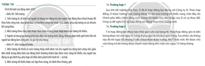 Chuyên đề KTPL 11 (Chân trời sáng tạo) Bài 7: Hợp đồng lao động, tiền lương và thưởng, bảo hiểm xã hội, tranh chấp và giải quyết tranh chấp lao động | Giáo dục kinh tế và pháp luật 11 (ảnh 6)