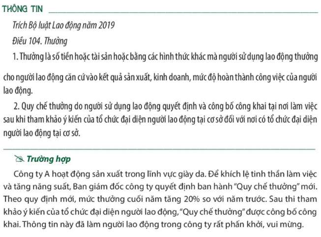 Chuyên đề KTPL 11 (Chân trời sáng tạo) Bài 7: Hợp đồng lao động, tiền lương và thưởng, bảo hiểm xã hội, tranh chấp và giải quyết tranh chấp lao động | Giáo dục kinh tế và pháp luật 11 (ảnh 7)