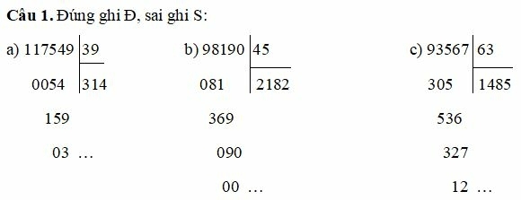 Bài tập cuối tuần Toán lớp 4 (Chân trời sáng tạo) Tuần 16 có đáp án (ảnh 1)