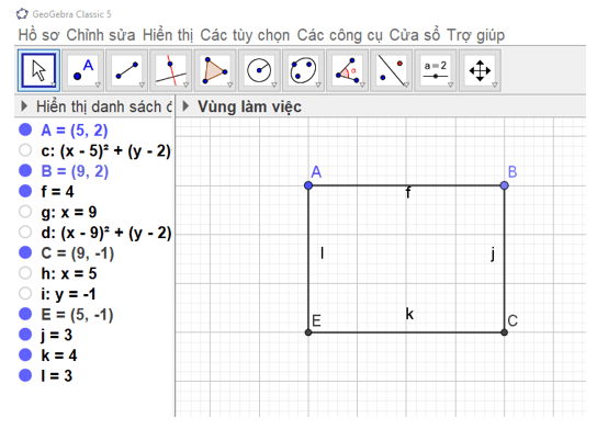 Toán 8 (Kết nối tri thức): Vẽ hình đơn giản với phần mềm GeoGebra (ảnh 3)