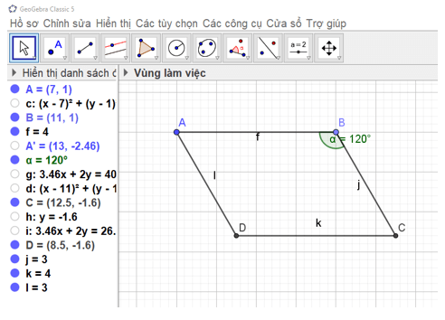 Toán 8 (Kết nối tri thức): Vẽ hình đơn giản với phần mềm GeoGebra (ảnh 16)