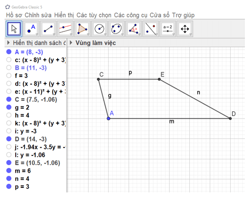 Toán 8 (Kết nối tri thức): Vẽ hình đơn giản với phần mềm GeoGebra (ảnh 22)