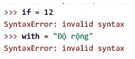 Quan sát các lệnh sau tìm hiểu vì sao Python báo lỗi (ảnh 1)