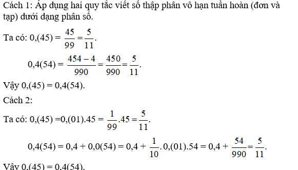 Phương pháp giải Cách giải bài tập Số thập phân hữu hạn, số thập phân vô hạn tuần hoàn (50 bài tập minh họa) (ảnh 2)