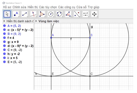 Toán 8 (Kết nối tri thức): Vẽ hình đơn giản với phần mềm GeoGebra (ảnh 2)