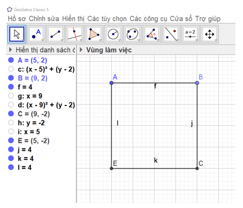 Toán 8 (Kết nối tri thức): Vẽ hình đơn giản với phần mềm GeoGebra (ảnh 3)