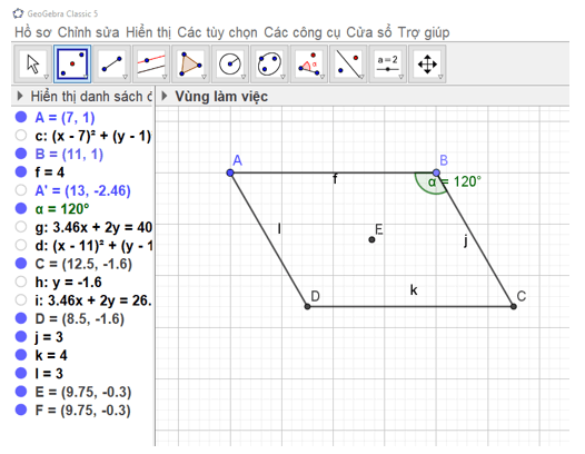 Toán 8 (Kết nối tri thức): Vẽ hình đơn giản với phần mềm GeoGebra (ảnh 17)