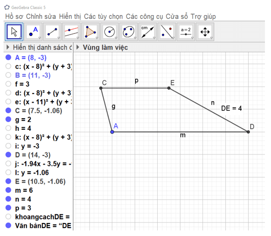 Toán 8 (Kết nối tri thức): Vẽ hình đơn giản với phần mềm GeoGebra (ảnh 23)
