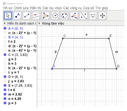 Toán 8 (Kết nối tri thức): Vẽ hình đơn giản với phần mềm GeoGebra (ảnh 27)