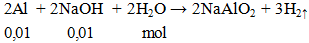 2Al + 2NaOH + 2H2O → 2NaAlO2 + 3H2↑ | Al ra NaAlO2 (ảnh 1)