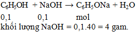 C6H5OH + NaOH → C6H5ONa + H2O | C6H5OH ra C6H5ONa (ảnh 1)