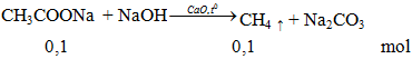 CH3COONa + NaOH -CaO,to→ CH4↑ + Na2CO3 | CH3COONa ra CH4 (ảnh 1)