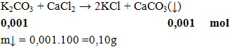 K2CO3 + CaCl2 → 2KCl + CaCO3(↓) | K2CO3 ra KCl (ảnh 1)