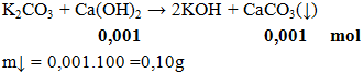 K2CO3 + Ca(OH)2 → 2KOH + CaCO3(↓) | K2CO3 ra KOH (ảnh 1)