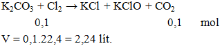 K2CO3 + Cl2 → KCl + KClO + CO2 | K2CO3 ra KCl (ảnh 1)