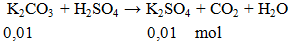 K2CO3 + H2SO4 → K2SO4 + CO2 + H2O | K2CO3 ra K2SO4 (ảnh 1)