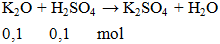 K2O + H2SO4 → K2SO4 + H2O | K2O ra K2SO4 (ảnh 1)