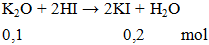 K2O + 2HI → 2KI + H2O | K2O ra KI (ảnh 2)