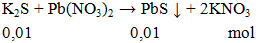 K2S + Pb(NO3)2 → PbS ↓ + 2KNO3 | K2S ra PbS (ảnh 1)