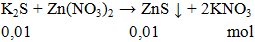 K2S + Zn(NO3)2 → ZnS ↓ + 2KNO3 | K2S ra ZnS (ảnh 1)