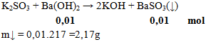 K2SO3 + Ba(OH)2 → 2KOH + BaSO3(↓) | K2SO3 ra KOH (ảnh 1)