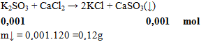 K2SO3 + CaCl2 → 2KCl + CaSO3(↓) | K2SO3 ra KCl (ảnh 1)