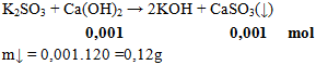 K2SO3 + Ca(OH)2 → 2KOH + CaSO3(↓) | K2SO3 ra KOH  (ảnh 1)