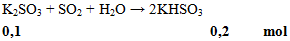 K2SO3 + SO2 + H2O → 2KHSO3 | K2SO3 ra KHSO3 (ảnh 2)