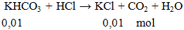 KHCO3 + HCl → KCl + CO2 + H2O | KHCO3 ra KCl (ảnh 2)