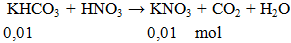 KHCO3 + HNO3 → KNO3 + CO2 + H2O | KHCO3 ra KNO3 (ảnh 2)