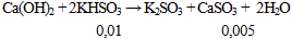 Ca(OH)2 + 2KHSO3 → K2SO3 + CaSO3 + 2H2O | Ca(OH)2 ra CaSO3 (ảnh 1)