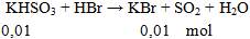 KHSO3 + HBr → KBr + SO2 + H2O | KHSO3 ra KBr (ảnh 2)