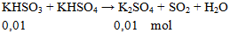 KHSO3 + KHSO4 → K2SO4 + SO2 + H2O | KHSO3 ra K2SO4 (ảnh 2)