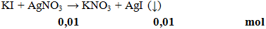 KI + AgNO3 → KNO3 + AgI (↓) | KCl ra KNO3 (ảnh 1)