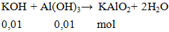 KOH + Al(OH)3 → KAlO2+ 2H2O | KOH ra KAlO2 (ảnh 1)