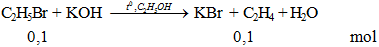 C2H5Br + KOH -toC2H5OH→ KBr + C2H4 + H2O | C2H5Br ra KBr  (ảnh 2)