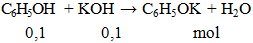 C6H5OH + KOH → C6H5OK + H2O | C6H5OH ra C6H5OK  (ảnh 1)