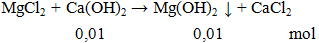 MgCl2 + Ca(OH)2 → Mg(OH)2 ↓ + CaCl2 | MgCl2 ra Mg(OH)2 (ảnh 1)