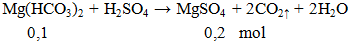 Mg(HCO3)2 + H2SO4 → MgSO4 + 2CO2↑ + 2H2O | Mg(HCO3)2 ra MgSO4 (ảnh 1)