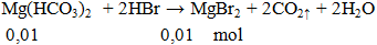 Mg(HCO3)2 + 2HBr → MgBr2 + 2CO2↑ + 2H2O | Mg(HCO3)2 ra MgBr2 (ảnh 2)