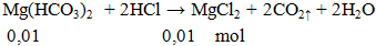 Mg(HCO3)2 + 2HCl → MgCl2 + 2CO2↑ + 2H2O | Mg(HCO3)2 ra MgCl2 (ảnh 2)