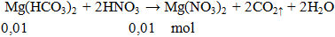 Mg(HCO3)2 + 2HNO3 → Mg(NO3)2 + 2CO2↑ + 2H2O | Mg(HCO3)2 ra Mg(NO3)2 (ảnh 2)