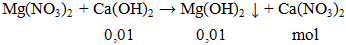 Mg(NO3)2 + Ca(OH)2 → Mg(OH)2 ↓ + Ca(NO3)2 | Mg(NO3)2 ra Mg(OH)2 (ảnh 1)