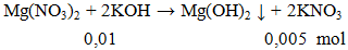 Mg(NO3)2 + KOH → Mg(OH)2 ↓ + KNO3 | Mg(NO3)2 ra Mg(OH)2 (ảnh 1)