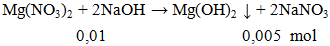 Mg(NO3)2 + NaOH → Mg(OH)2 ↓ + NaNO3 | Mg(NO3)2 ra Mg(OH)2 (ảnh 1)