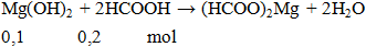 Mg(OH)2 + HCOOH → (HCOO)2Mg + H2O | Mg(OH)2 ra (HCOO)2Mg (ảnh 2)