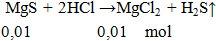 MgS + HCl → MgCl2 + H2S↑ | MgS ra MgCl2 (ảnh 2)