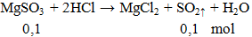 MgSO3 + HCl → MgCl2 + SO2↑ + H2O | MgSO3 ra MgCl2 (ảnh 1)