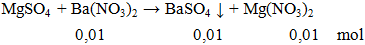 MgSO4 + Ba(NO3)2 → BaSO4 ↓ + Mg(NO3)2 | MgSO4 ra BaSO4 (ảnh 2)